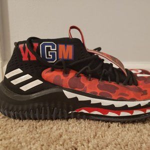 ADIDAS BAPE X DAME 4 "CAMO RED" Size 11 Shoes